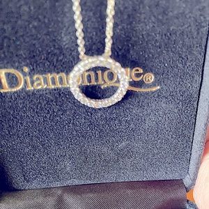 Diamonique Circle Pendant Necklace